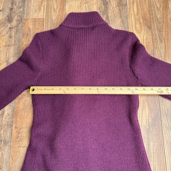 Vintage 90s Ralph Lauren‎ Coat Jacket Women's Medium Purple Knit Preppy 6516 - Picture 7 of 10